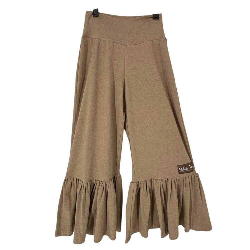 Matilda Jane Ruffle Bottom Pants XS Beige New With Tags Pull On Stretch